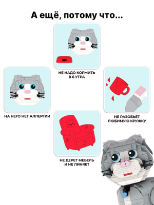 Конструктор Кот Бриксик 